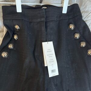 Veronica Beard Navy Trousers with Silver Buttons